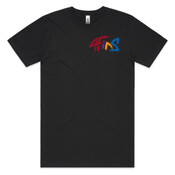 4Fins Logo (Coloured) Black Tee